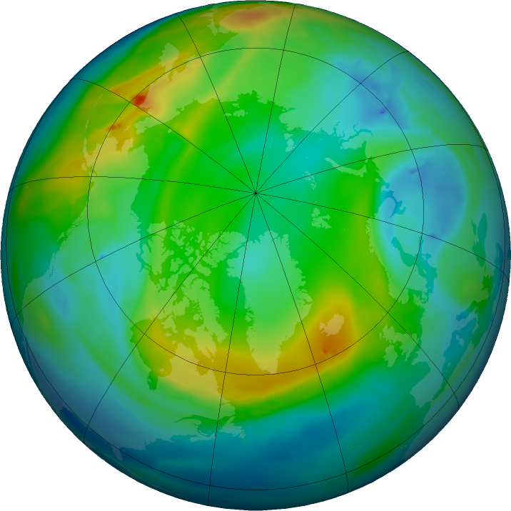 Arctic ozone map for 28 November 2015
